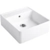 Villeroy & Boch Butler 60 CeramicPlus Single Bowl Belfast Sink With Tap Ledge - 595mm X 630mm -Vado Sale Store villeroy boch butler 60 10 bowl white ceramic kitchen sink waste p18248 83162 image