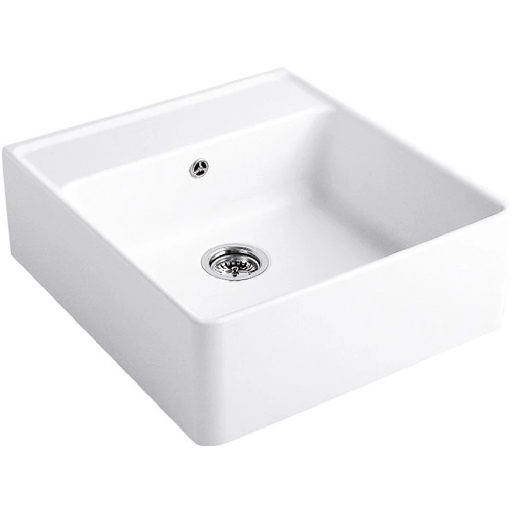Villeroy & Boch Butler 60 CeramicPlus Single Bowl Belfast Sink With Tap Ledge - 595mm X 630mm 3 Villeroy & Boch Butler 60 CeramicPlus Single Bowl Belfast Sink With Tap Ledge - 595mm X 630mm