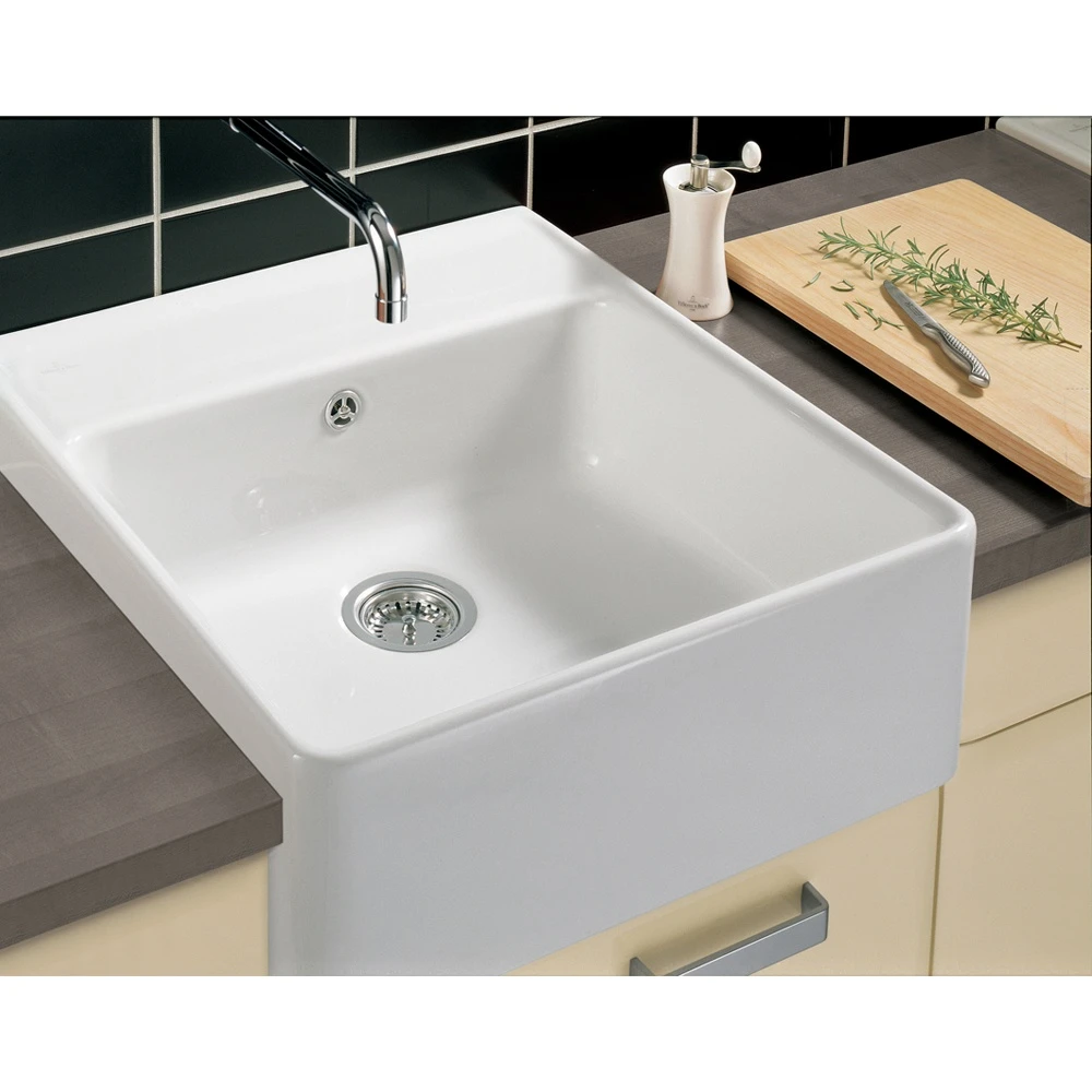 Villeroy & Boch Butler 60 CeramicPlus Single Bowl Belfast Sink With Tap Ledge - 595mm X 630mm 6 Villeroy & Boch Butler 60 CeramicPlus Single Bowl Belfast Sink With Tap Ledge - 595mm X 630mm - Image 4