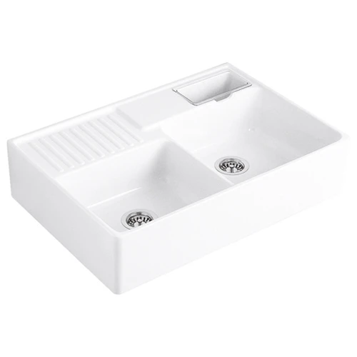 Villeroy & Boch Butler 90 Alpine White Ceramic 1.75 Bowl Belfast Sink - 895 X 630mm 4 Villeroy & Boch Butler 90 Alpine White Ceramic 1.75 Bowl Belfast Sink - 895 X 630mm - Image 2