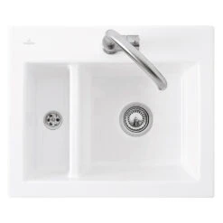 Villeroy & Boch Subway 60XM Alpine White Ceramic Plus 1.5 Bowl Top Mount Sink - 620mm X 510mm