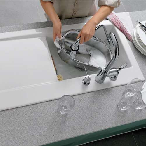 Villeroy & Boch Subway 60XL Alpine White Ceramic Single Bowl Sink With Left Hand Drainer - 1000 X 510mm 6 Villeroy & Boch Subway 60XL Alpine White Ceramic Single Bowl Sink With Left Hand Drainer - 1000 X 510mm - Image 4