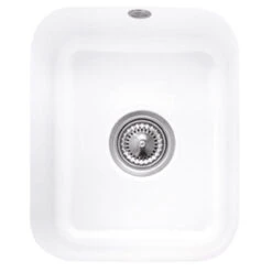 Villeroy & Boch Cisterna 45 White Ceramic Single Bowl Undermount Kitchen Sink - 370 X 435mm