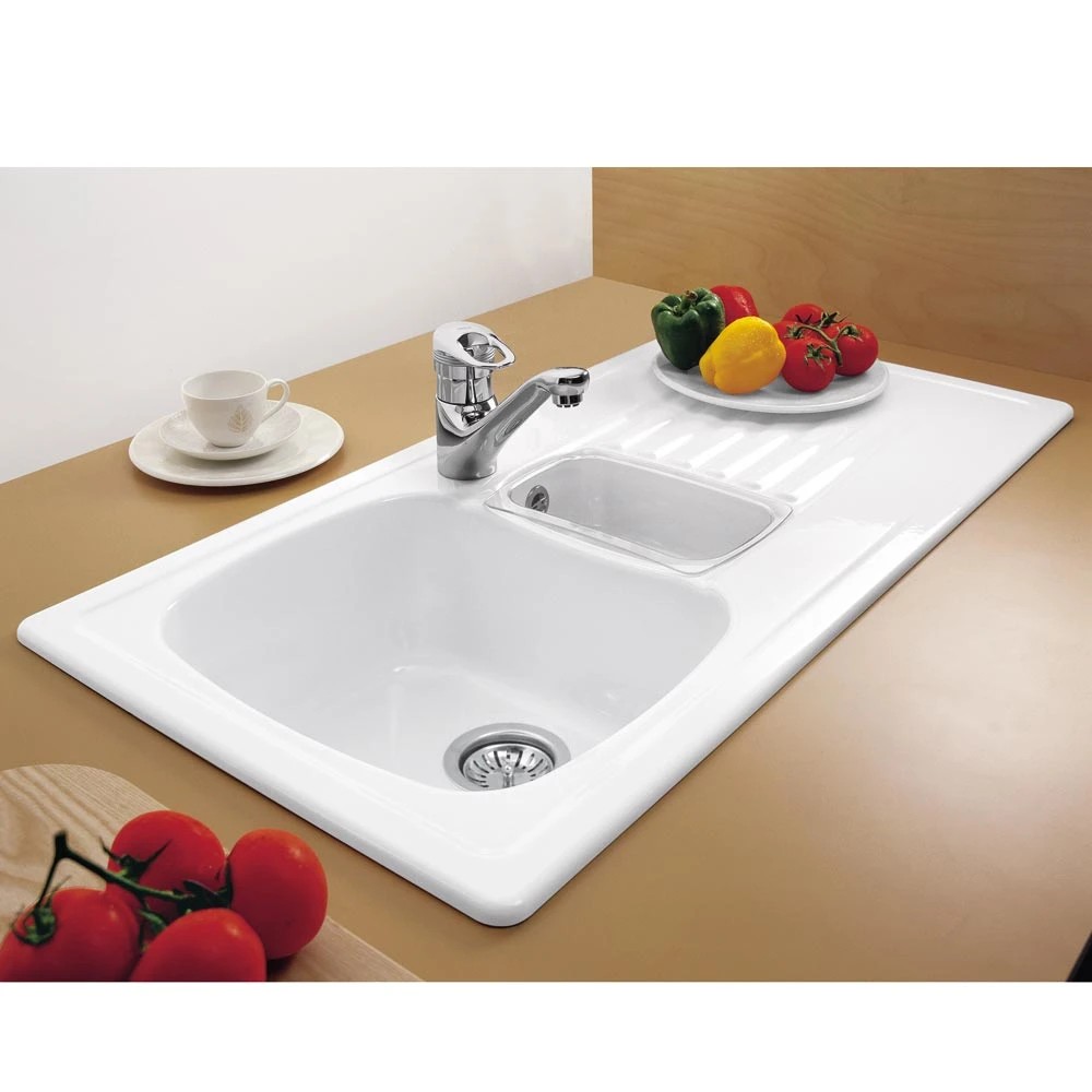 Villeroy & Boch Medici Ceramic 1.5 Bowl Sink With Drainer - 1000 X 510mm 4 Villeroy & Boch Medici Ceramic 1.5 Bowl Sink With Drainer - 1000 X 510mm - Image 2