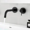 VOS Single Lever Wall Mounted Basin Mixer - Matt Black