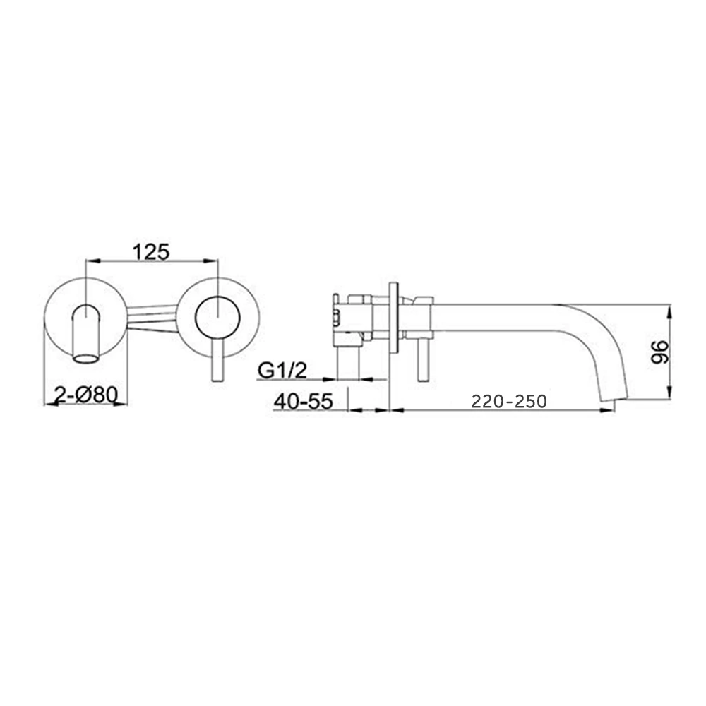 VOS Single Lever Wall Mounted Basin Mixer With Designer Handle - Matt Black 5 VOS Single Lever Wall Mounted Basin Mixer With Designer Handle - Matt Black - Image 3