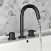 VOS 3 Hole Deck Mounted Basin Mixer - Matt Black -Vado Sale Store vos 3 hole deck basin mixer matt black lifestyle