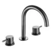VOS 3 Hole Deck Mounted Basin Mixer - Brushed Black
