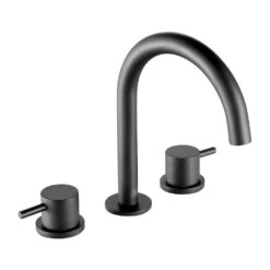 VOS 3 Hole Deck Mounted Basin Mixer - Matt Black -Vado Sale Store vos 3 hole deck mounted basin mixer matt black