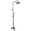 VOS Exposed 3 Outlet Rigid Riser Thermostatic Shower Set - Brushed Black -Vado Sale Store vos exposed 3 outlet riser shower set b black cutout