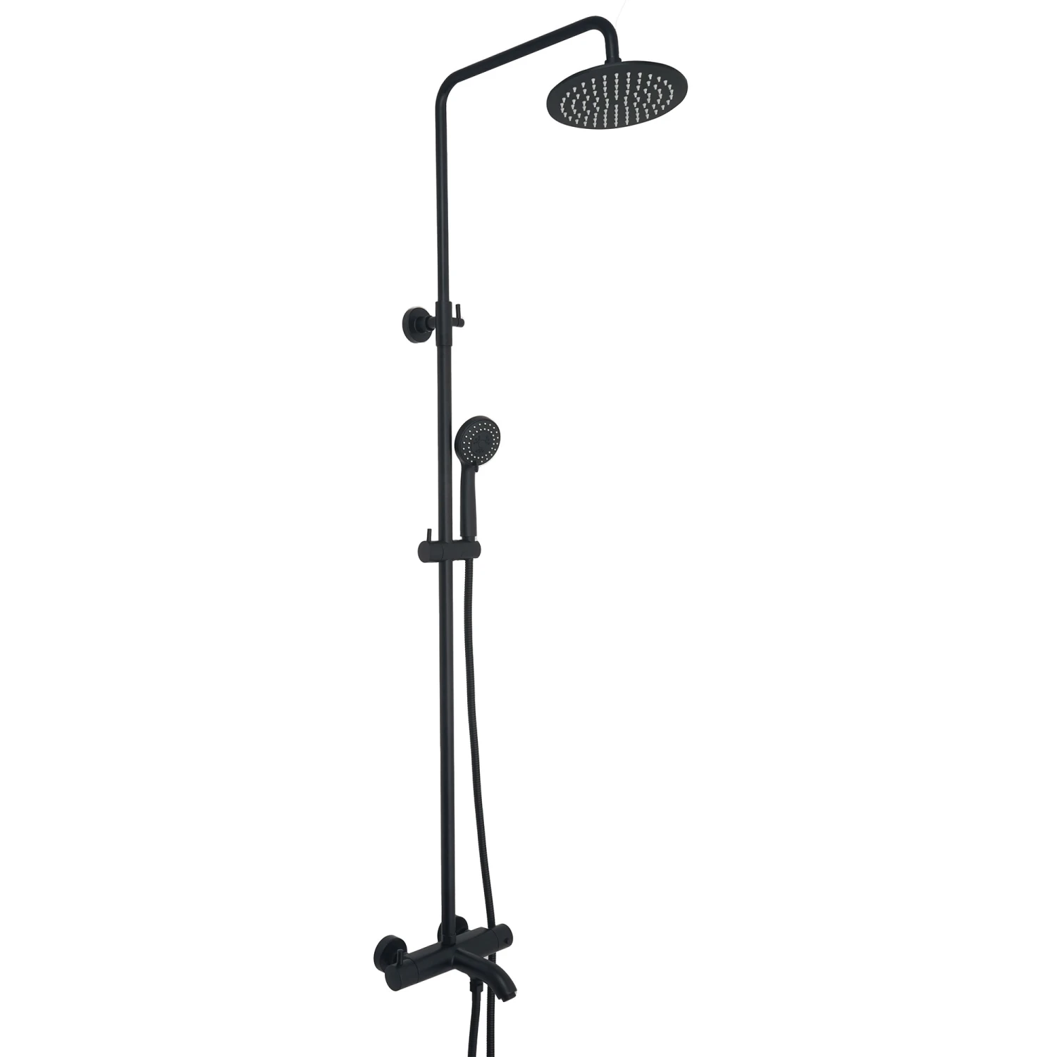 VOS Exposed 3 Outlet Rigid Riser Thermostatic Shower Set - Matt Black 3 VOS Exposed 3 Outlet Rigid Riser Thermostatic Shower Set - Matt Black