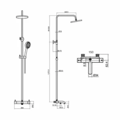 VOS Exposed 3 Outlet Rigid Riser Thermostatic Shower Set - Brushed Black 7 VOS Exposed 3 Outlet Rigid Riser Thermostatic Shower Set - Brushed Black -Vado Sale Store vos exposed 3 outlet riser shower set tech