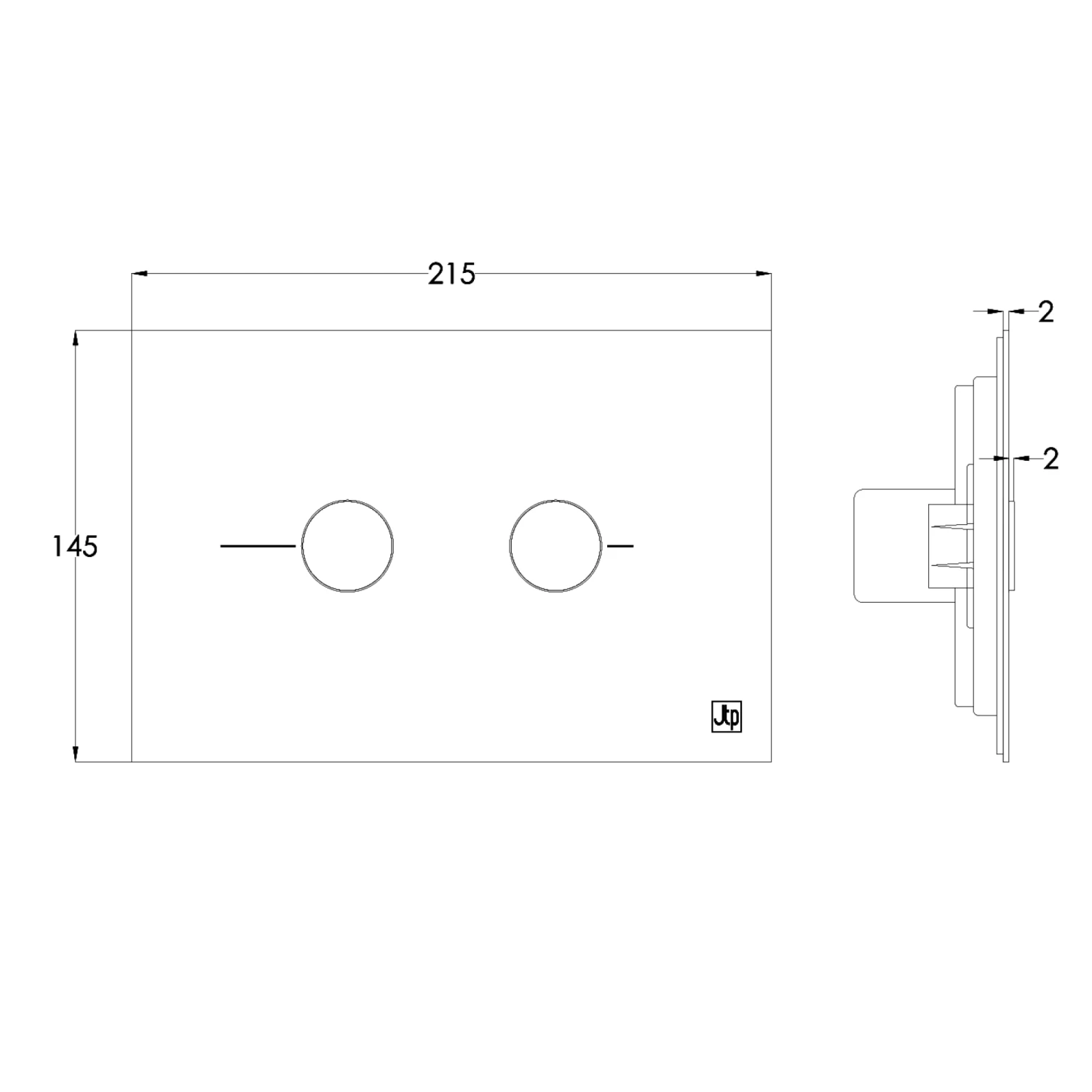 VOS Stainless Steel Pneumatic Flush Plate - Brushed Brass 9 VOS Stainless Steel Pneumatic Flush Plate - Brushed Brass - Image 7