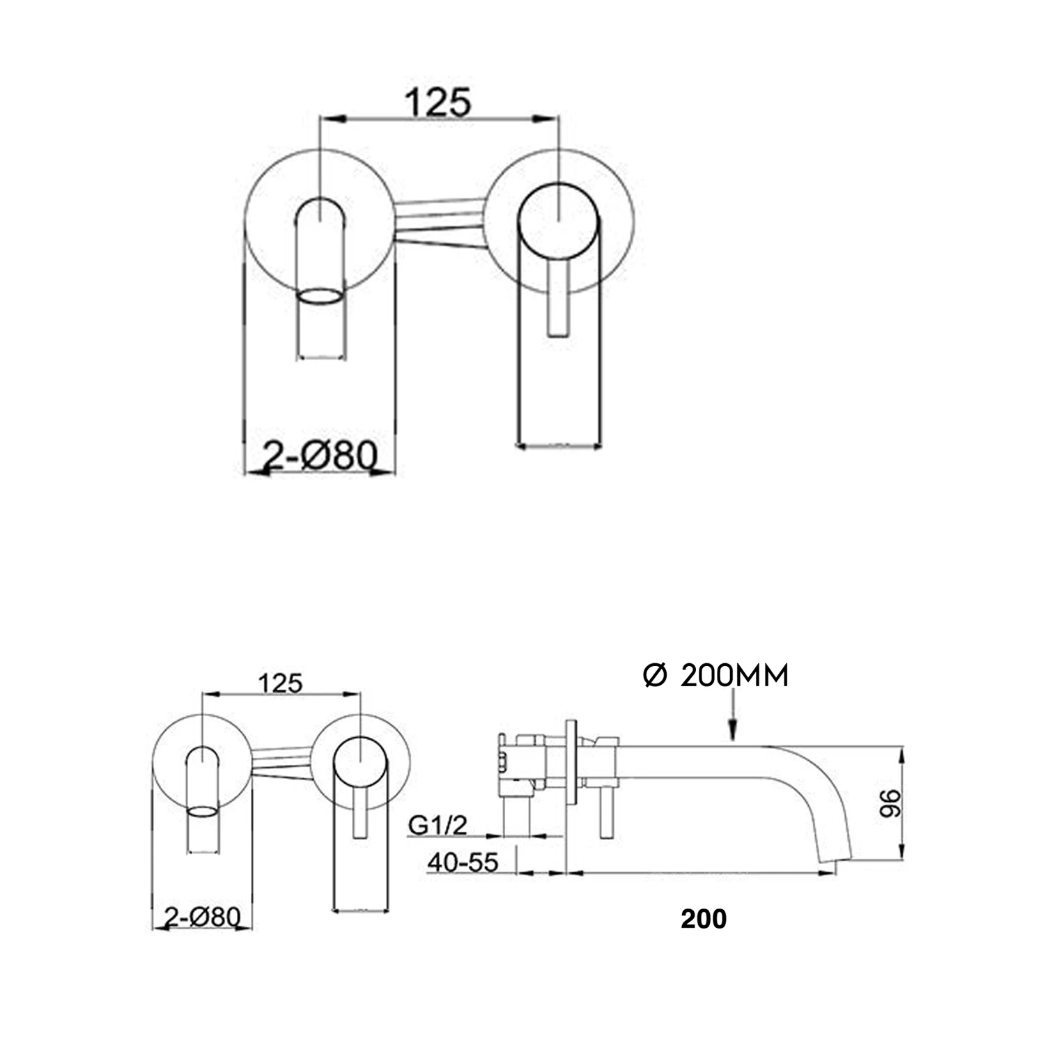 VOS Single Lever Wall Mounted Basin Mixer - Brushed Bronze 5 VOS Single Lever Wall Mounted Basin Mixer - Brushed Bronze - Image 3