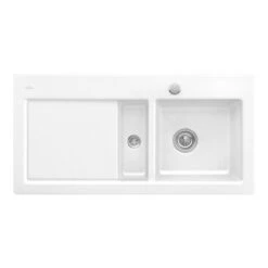 Villeroy & Boch Subway 60 1.5 Bowl White Alpin Ceramic Sink With Right Hand Drainer - 1000 X 510mm -Vado Sale Store vroyboch 671201