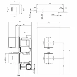 Harbour Status Concealed Shower Valve & Wall Mounted Fixed 200mm Shower Head - Matt Black 15 Harbour Status Concealed Shower Valve & Wall Mounted Fixed 200mm Shower Head - Matt Black -Vado Sale Store wall mounted shower with valve new tech v2