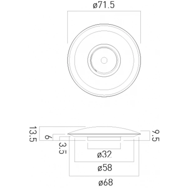 Round White Ceramic Top To Suit Vado Universal Basin Waste 4 Round White Ceramic Top To Suit Vado Universal Basin Waste - Image 2