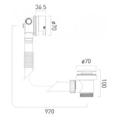 Vado Overflow Bath Filler With Clic-Clac Waste Operation -Vado Sale Store wg 81389 c p line drawing
