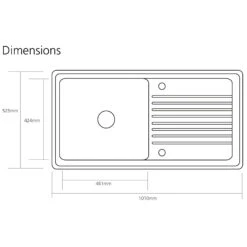 Caple Wiltshire 1 Bowl White Ceramic Kitchen Sink With Reversible Drainer - 1010 X 525mm 9 Caple Wiltshire 1 Bowl White Ceramic Kitchen Sink With Reversible Drainer - 1010 X 525mm -Vado Sale Store wil100 tech