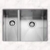 Caple Zero 1.5 Bowl Inset Or Undermount Brushed Stainless Steel Sink & Waste Kit With Right Hand Small Bowl - 596 X 450mm 1 Caple Zero 1.5 Bowl Inset Or Undermount Brushed Stainless Steel Sink & Waste Kit With Right Hand Small Bowl - 596 X 450mm -Vado Sale Store zero150l lifestyle