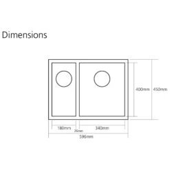 Caple Zero 1.5 Bowl Inset Or Undermount Brushed Stainless Steel Sink & Waste Kit With Right Hand Small Bowl - 596 X 450mm -Vado Sale Store zero150l tech