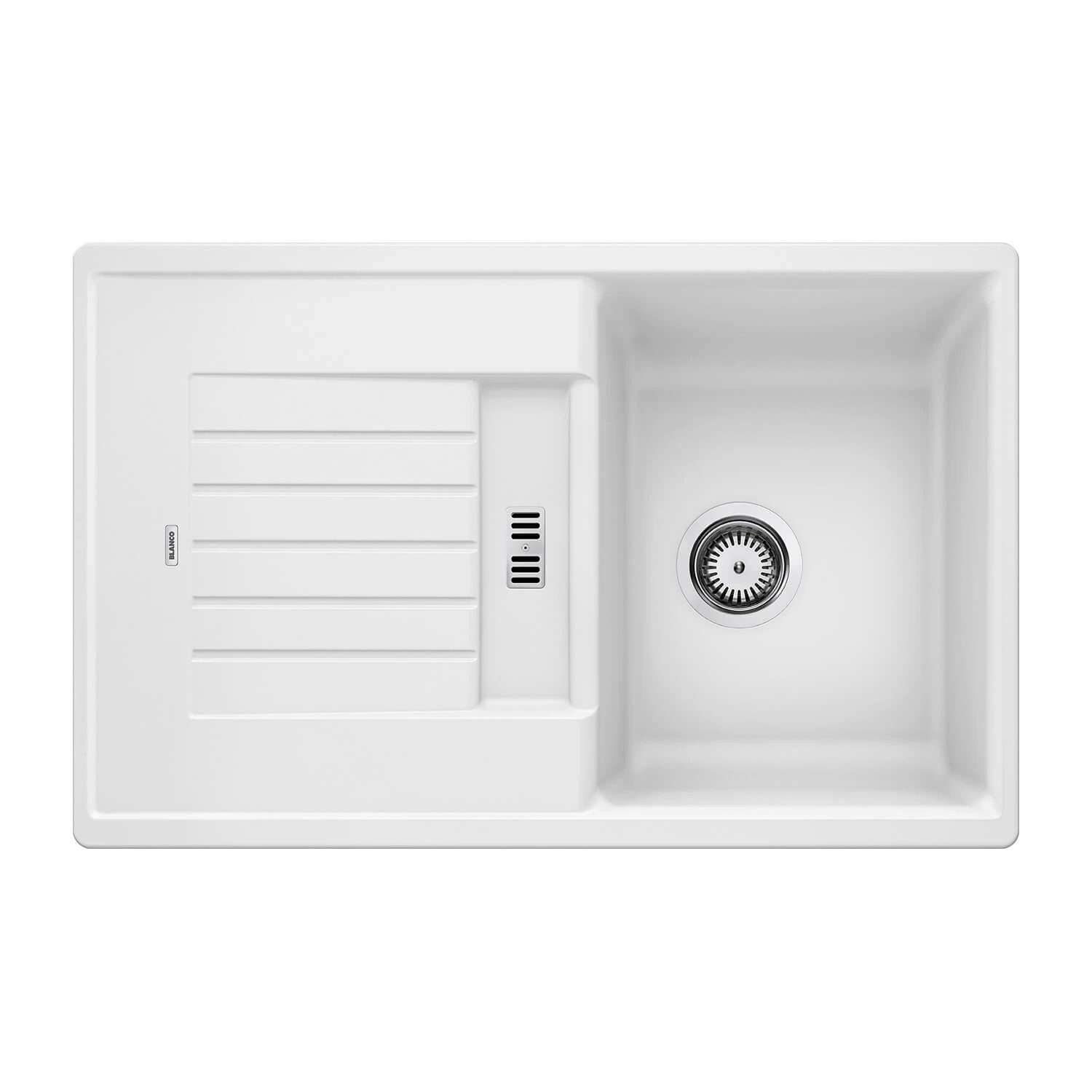 Blanco Zia 45 S Compact 1.5 Bowl Inset White Silgranit Composite Kitchen Sink & Waste With Reversible Drainer - 780 X 500mm 12 Blanco Zia 45 S Compact 1.5 Bowl Inset White Silgranit Composite Kitchen Sink & Waste With Reversible Drainer - 780 X 500mm - Image 10