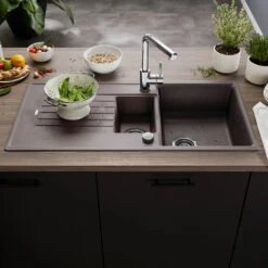 Blanco Zia 6 S 1.5 Bowl Inset Soft White Silgranit Composite Kitchen Sink & Waste With Reversible Drainer - 1000 X 500mm