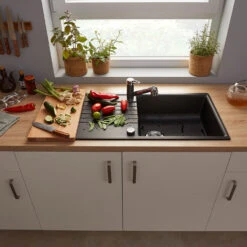 Blanco Zia XL 6 S 1 Bowl Inset White Silgranit Composite Kitchen Sink & Waste With Reversible Drainer - 1000 X 500mm -Vado Sale Store zia xl 6 s black lifestyle2 cropped