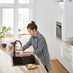 Blanco Zia XL 6 S Compact 1 Bowl Inset Anthracite Silgranit Composite Kitchen Sink & Waste With Reversible Drainer - 780 X 500mm 15 Blanco Zia XL 6 S Compact 1 Bowl Inset Anthracite Silgranit Composite Kitchen Sink & Waste With Reversible Drainer - 780 X 500mm -Vado Sale Store zia xl 6 s compact anthracite lifestyle cropped