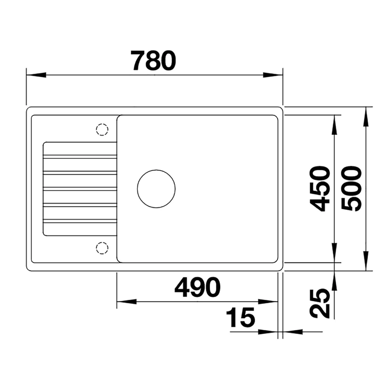 Blanco Zia XL 6 S Compact 1 Bowl Inset Anthracite Silgranit Composite Kitchen Sink & Waste With Reversible Drainer - 780 X 500mm 11 Blanco Zia XL 6 S Compact 1 Bowl Inset Anthracite Silgranit Composite Kitchen Sink & Waste With Reversible Drainer - 780 X 500mm - Image 9