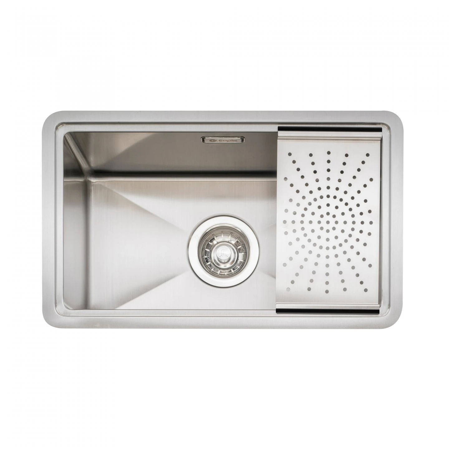 Caple Zona Large Single Bowl Brushed Stainless Steel Sink & Waste Kit With Accessory Pack - 496 X 300mm 5 Caple Zona Large Single Bowl Brushed Stainless Steel Sink & Waste Kit With Accessory Pack - 496 X 300mm - Image 3