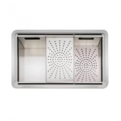 Caple Zona Large Single Bowl Brushed Stainless Steel Sink & Waste Kit With Accessory Pack - 496 X 300mm 13 Caple Zona Large Single Bowl Brushed Stainless Steel Sink & Waste Kit With Accessory Pack - 496 X 300mm -Vado Sale Store zona100 cutout 3