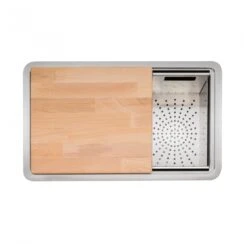 Caple Zona Large Single Bowl Brushed Stainless Steel Sink & Waste Kit With Accessory Pack - 496 X 300mm 16 Caple Zona Large Single Bowl Brushed Stainless Steel Sink & Waste Kit With Accessory Pack - 496 X 300mm -Vado Sale Store zona100 cutout 4