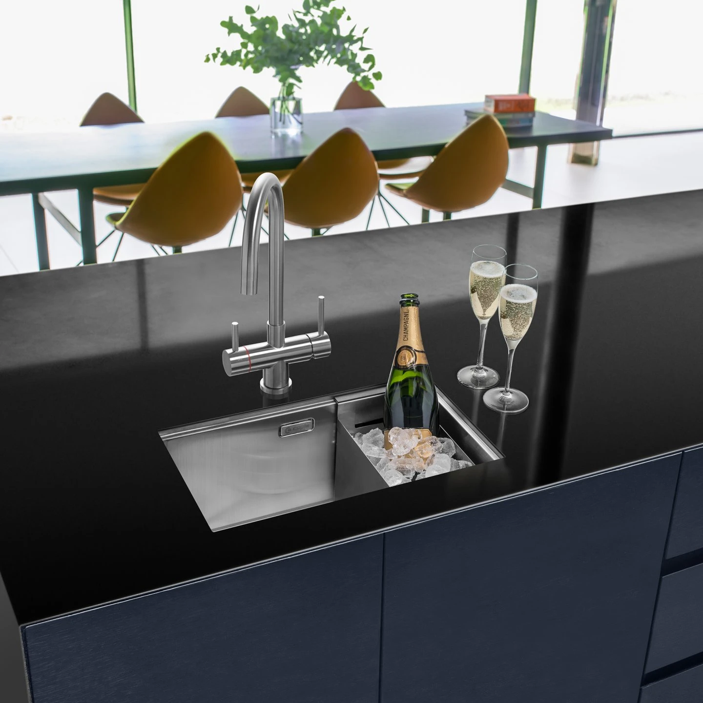 Caple Zona Large Single Bowl Brushed Stainless Steel Sink & Waste Kit With Accessory Pack - 496 X 300mm 7 Caple Zona Large Single Bowl Brushed Stainless Steel Sink & Waste Kit With Accessory Pack - 496 X 300mm - Image 5