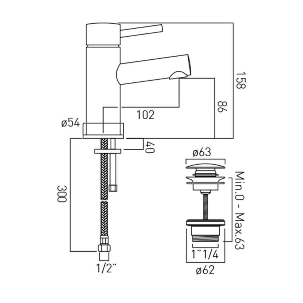 Vado Zoo Mono Basin Mixer With Clicker Waste 6 Vado Zoo Mono Basin Mixer With Clicker Waste - Image 4